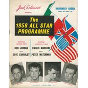DON JORDAN V DAVE CHARNLEY 1958 BOXING PROGRAMME