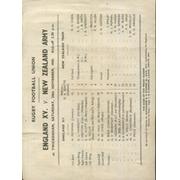 ENGLAND XV V NEW ZEALAND ARMY XV "KIWIS" 1945 RUGBY PROGRAMME