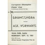 DRUMCONDRA V ASK. VORWARTS 1965 FOOTBALL PROGRAMME