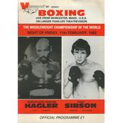 MARVIN HAGLER V TONY SIBSON 1983 (UK CCTV) BOXING PROGRAMME