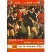 COUNTIES V BRITISH ISLES 1983 RUGBY PROGRAMME