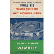 PRESTON NORTH END V WEST BROMWICH ALBION 1954 (F.A. CUP FINAL) FOOTBALL PROGRAMME