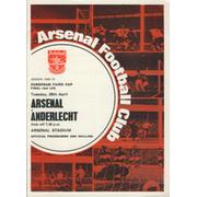 ARSENAL V ANDERLECHT 1969-70 (FAIRS CUP FINAL 2ND LEG) FOOTBALL PROGRAMME