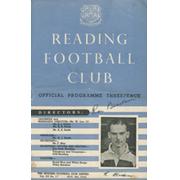 READING V MILLWALL 1952 FOOTBALL PROGRAMME (SIGNED BY RON BLACKMAN)