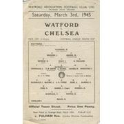 WATFORD V CHELSEA 1944-45 FOOTBALL PROGRAMME