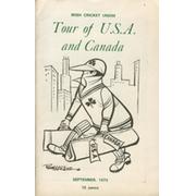 IRISH CRICKET UNION - TOUR OF USA AND CANADA 1973