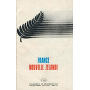 FRANCE V NEW ZEALAND 1967 RUGBY UNION PROGRAMME