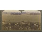 AUSTRALIA V ENGLAND 1907-08 STEREOCARD CRICKET PHOTOGRAPH