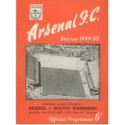 ARSENAL V BOLTON WANDERERS 1949-50 FOOTBALL PROGRAMME