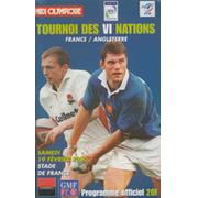 FRANCE V ENGLAND 2000 RUGBY PROGRAMME