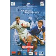 FRANCE V ENGLAND 2002 RUGBY UNION PROGRAMME
