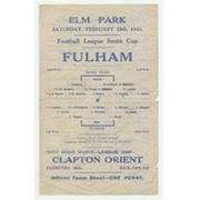 READING V FULHAM 1944 FOOTBALL PROGRAMME