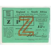 ENGLAND V SOUTH AFRICA 1952 RUGBY TICKET