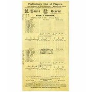 ETON V HARROW 1936 CRICKET SCORECARD