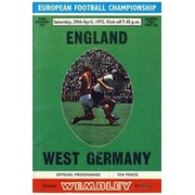 ENGLAND V WEST GERMANY 1972 (EUROPEAN CHAMPIONSHIPS) FOOTBALL PROGRAMME