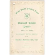 DEVON RUGBY FOOTBALL UNION 1937 DINNER MENU