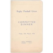 RUGBY FOOTBALL UNION 1936 DINNER MENU