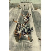 TOBOGGANING - THE SPILL (postcard)