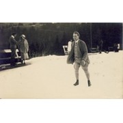 GENTLEMAN SKATER SMARTLY ATTIRED (SWITZERLAND?) postcard