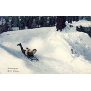 LUGE COMPETITOR IN ACTION (SWITZERLAND) postcard