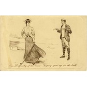 ONE DIFFICULTY OF THE GAME - KEEPING YOUR EYE ON THE BALL. GOLF POSTCARD
