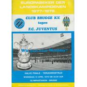 CLUB BRUGGE V JUVENTUS 1978 (EUROPEAN CUP SEMI-FINAL) FOOTBALL PROGRAMME