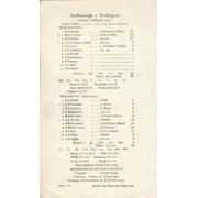 MARLBOROUGH V WELLINGTON 1963 CRICKET SCORECARD