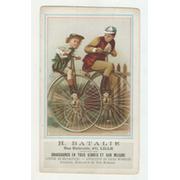 CYCLING ADVERTISING CARD (H. BATALIE, CHAUSSURES - LILLE) 1890S