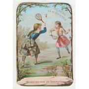 TENNIS ADVERTISING CARD - VAN HOUTEN CHOCOLATE, HOLLAND