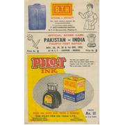 INDIA V PAKISTAN (MADRAS) 1952 CRICKET SCORECARD (PAKISTAN
