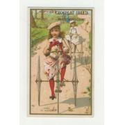 TRICYCLE ADVERTISING CARD - CHOCOLAT IBLED, MONDICOURT