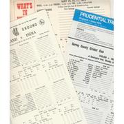 INDIA 1974 CRICKET SCORECARDS - INCLUDING LORD