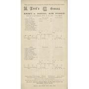 ARMY V ROYAL AIR FORCE 1946 CRICKET SCORECARD