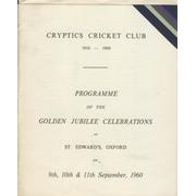 CRYPTICS CRICKET CLUB 1960 - GOLDEN JUBILEE CELEBRATIONS PROGRAMME