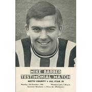 NOTTS COUNTY V ALL STAR XI 1966 - MIKE BARBER TESTIMONIAL