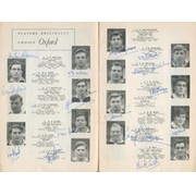 OXFORD V CAMBRIDGE 1962 RUGBY PROGRAMME (SIGNED BY OXFORD TEAM)