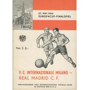 INTER MILAN V REAL MADRID 1964 (EUROPEAN CUP FINAL) FOOTBALL PROGRAMME