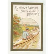 HUNTLEY AND PALMERS BISCUITS TRADE CARD C. 1880 - CANOEING