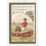 HUNTLEY AND PALMERS BISCUITS TRADE CARD C. 1880 - FISHING