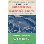 HUDDERSFIELD V WAKEFIELD TRINITY 1962 CHALLENGE CUP FINAL PROGRAMME