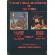 SUGAR RAY LEONARD V THOMAS HEARNS 1981 BOXING PROGRAMME
