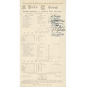 CROSS ARROWS V LONDON FIRE SERVICE 1941 CRICKET SCORECARD (FULLY SIGNED BY CROSS ARROWS)