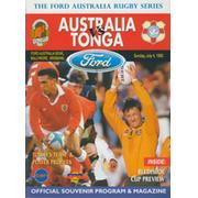 AUSTRALIA V TONGA 1993 RUGBY PROGRAMME