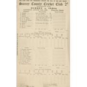SURREY V INDIA 1932 (OVAL) CRICKET SCORECARD