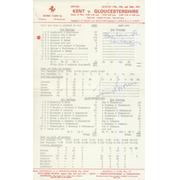 KENT V GLOUCESTERSHIRE 1974 CRICKET SCORECARD - COWDREY
