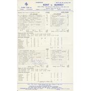 KENT V SURREY 1973 CRICKET SCORECARD - COWDREY