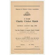 CELEBRITIES V THURROCK C.C. 1954 CHARITY CRICKET MATCH PROGRAMME
