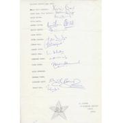 PAKISTAN (CRICKET TOUR TO ENGLAND) 1978 AUTOGRAPH SHEET