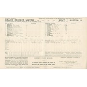 KENT V AUSTRALIA 1953 CRICKET SCORECARD