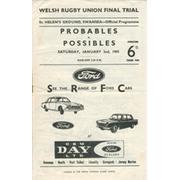 WALES PROBABLES V POSSIBLES 1965 RUGBY PROGRAMME